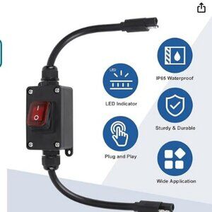 Inline 12V Power Switch, Briidea IP65 Waterproof SAE connector with LED light
